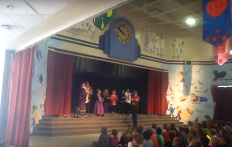 Multicultural school assembly, Patton Elementary School, Arlington Heights, IL