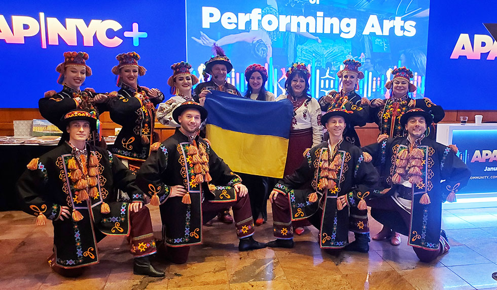 01-15-2023, Kozak Ukrainian Dancers, New York Ukrainian dancers musicians singers, www.cossack.us, Sunday January 15 2023, New York City Hilton Hotel 1335 Avenue of the Americas New York NY 10019-6078 MORGAN SUITE, Second floor, Showcasing during the Association of Performing Arts Presenters (APAP-2013) booking conference