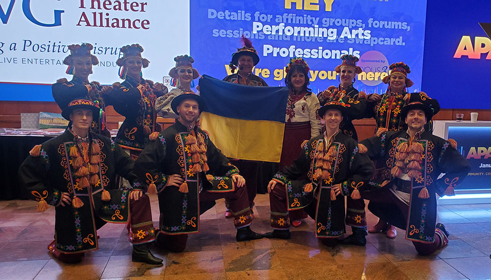 01-15-2023, Kozak Ukrainian Dancers, New York Ukrainian dancers musicians singers, www.cossack.us, Sunday January 15 2023, New York City Hilton Hotel 1335 Avenue of the Americas New York NY 10019-6078 MORGAN SUITE, Second floor, Showcasing during the Association of Performing Arts Presenters (APAP-2013) booking conference