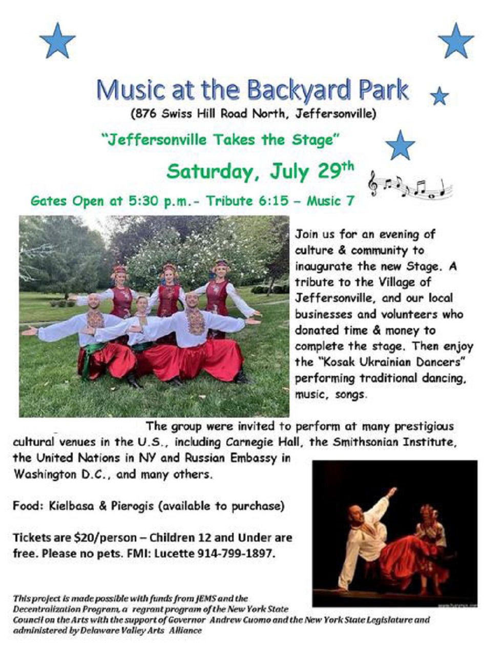 www.cossack.us, Kozak () Ukrainian dancers, singers, musicians, 07-29-2023, Backyard Park Jeffersonville New York